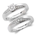 9ct White Gold Diamond Bridal Set 0.28ct