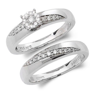 9ct White Gold Diamond Bridal Set 0.28ct