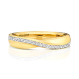 9K Yellow Gold 0.09ct Diamond Crossover Eternity Ring