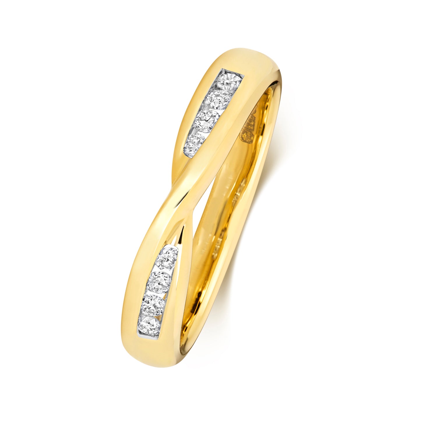 9K White Gold 0.16ct Diamond Crossover Eternity Ring