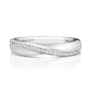 Platinum 0.09ct Diamond Crossover Eternity Ring