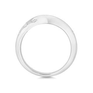 Platinum 0.13ct Diamond Crossover Twist Eternity Ring