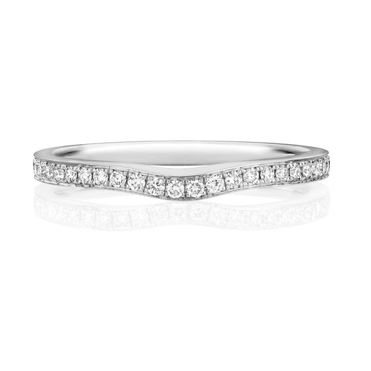 Platinum 0.22ct Diamond Wishbone Eternity Ring