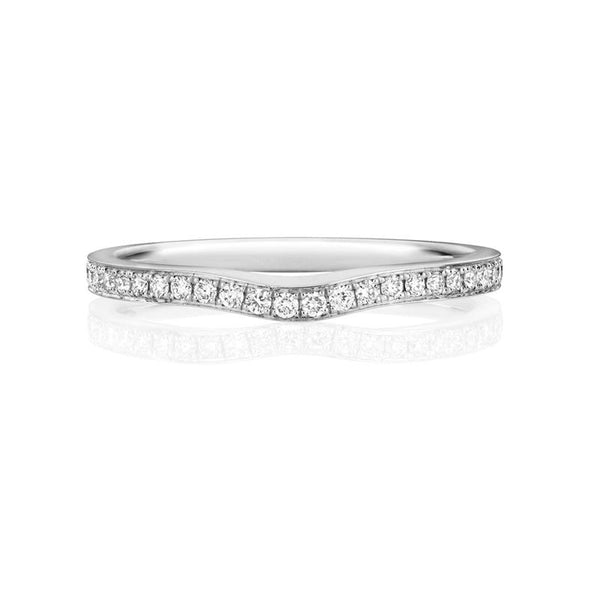 Platinum 0.22ct Diamond Wishbone Eternity Ring