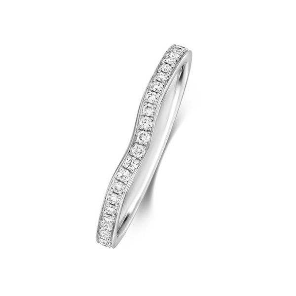 Platinum 0.22ct Diamond Wishbone Eternity Ring