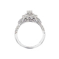 9K White Gold Round Halo Diamond Ring