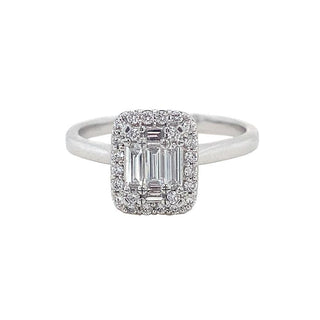 Platinum 0.40ct Diamond Halo Ring