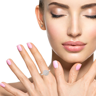 9K White Gold 0.20ct Diamond Vintage Style Cluster Ring