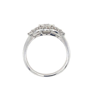 9K White Gold Diamond Trilogy Ring
