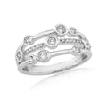 9K White Gold Diamond Bubble Ring