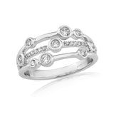 9K White Gold Diamond Bubble Ring