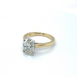 18K Yellow & White Gold Oval Solitaire Ring