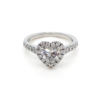 Platinum Heart-Shaped Diamond Ring