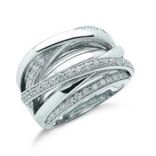 9K White Gold 1.00ct Diamond Crossover Ring
