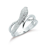 9K White Gold 0.15ct Diamond Snake Ring
