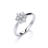 9K White Gold 0.33ct Diamond Cluster Ring