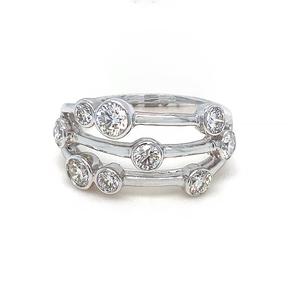 18K White Gold 1.13ct Diamond Bubble Ring
