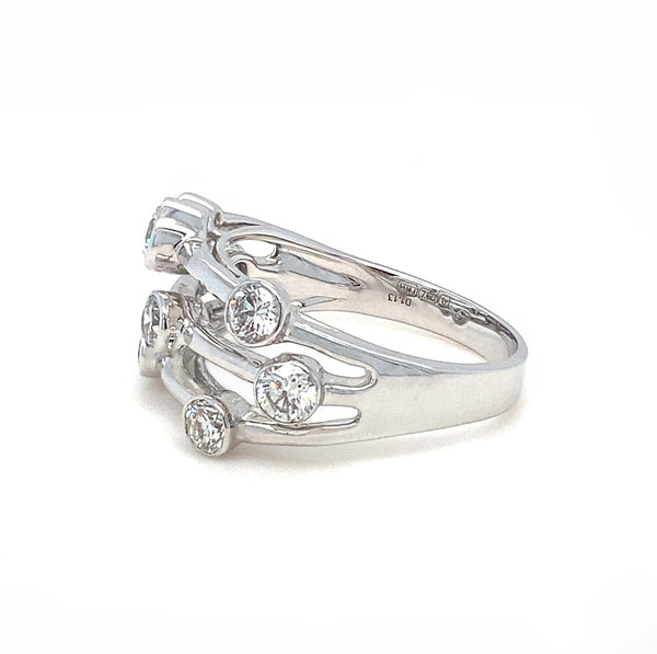 18K White Gold 1.13ct Diamond Bubble Ring
