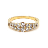 18K Yellow Gold 0.65ct Diamond Gradient Ring