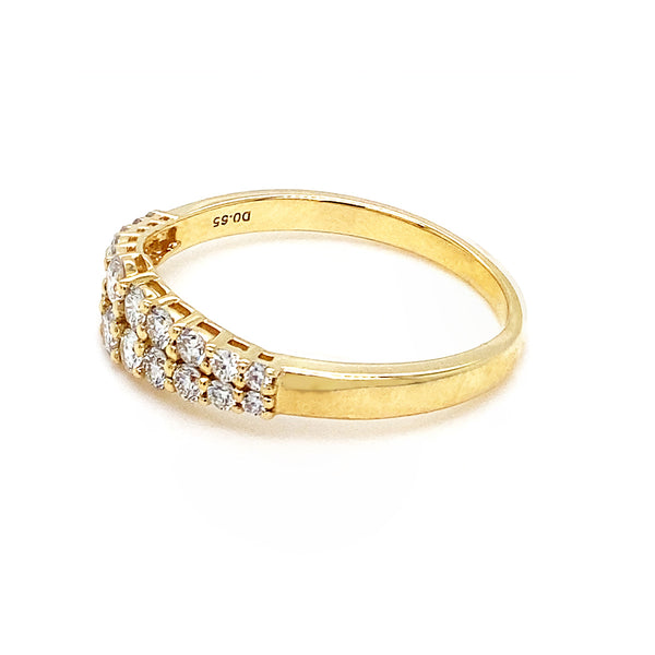 18K Yellow Gold 0.65ct Diamond Gradient Ring
