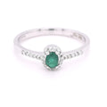 18ct White Gold Emerald and Diamond Ring