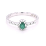 18ct White Gold Emerald and Diamond Ring