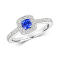 9ct  White Gold Diamond and Tanzanite Ring