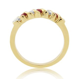 9ct Yellow Gold Ruby & Diamond Ring