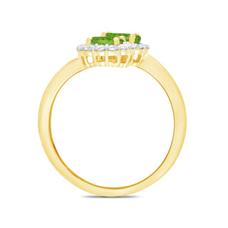 9ct Yellow Gold Peridot & Diamond Ring