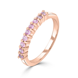 9K Rose Gold Pink Sapphire Eternity Ring