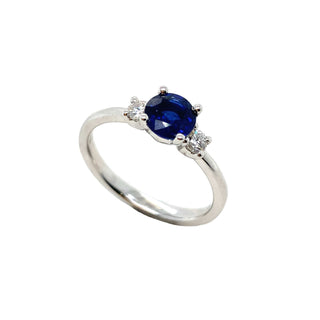 18K White Gold Sapphire & Diamond Ring