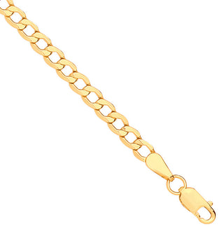 14ct Yellow Gold Hollow Beveled Curb 3.5mm Chain