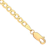 14ct Yellow Gold Hollow Beveled Curb 4.0mm Chain