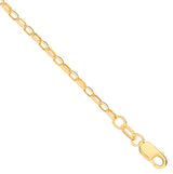 14ct Yellow Gold Hollow Oval Faceted Belcher 2.2mm Chain