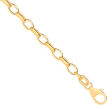 14ct Yellow Gold Hollow Oval Faceted Belcher 3.5mm Chain