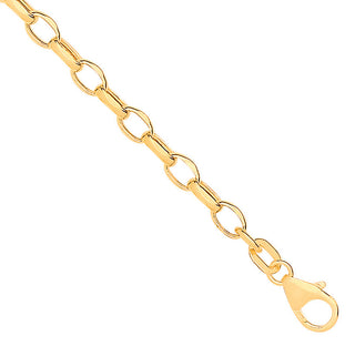 14ct Yellow Gold Hollow Oval Faceted Belcher 3.5mm Chain