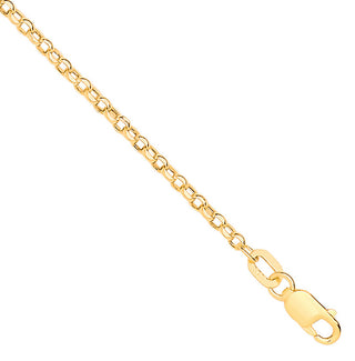 14ct Yellow Gold Hollow Round D/c Belcher 1.9mm Chain