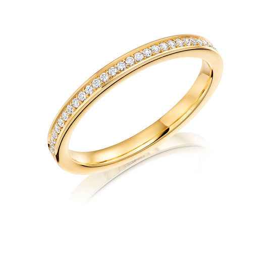 18K Yellow Gold 0.12ct Diamond Half Etermity Ring