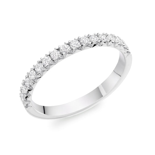 Platinum 0.45ct Diamond Half Eternity Ring
