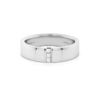 Platinum 0.06ct Diamond Set Band Ring