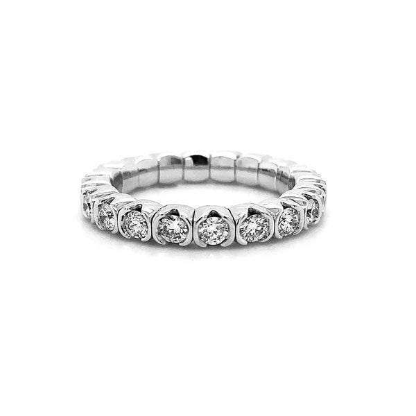 18K White Gold 1.02ct Diamond Stretchy Ring