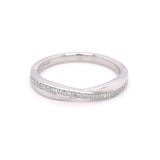 Platinum 0.13ct Diamond Set Crossover Eternity Ring