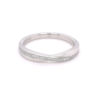 Platinum 0.13ct Diamond Set Crossover Eternity Ring