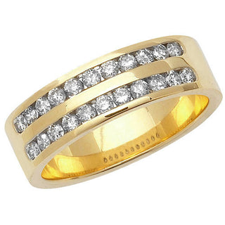 9ct Yellow Gold Diamond Set Half Eternity Ring 0.53ct