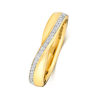 18ct Yellow Gold Diamond Crossover Band