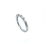 Platinum 0.51ct Baguette Diamond Half Set Eternity Ring