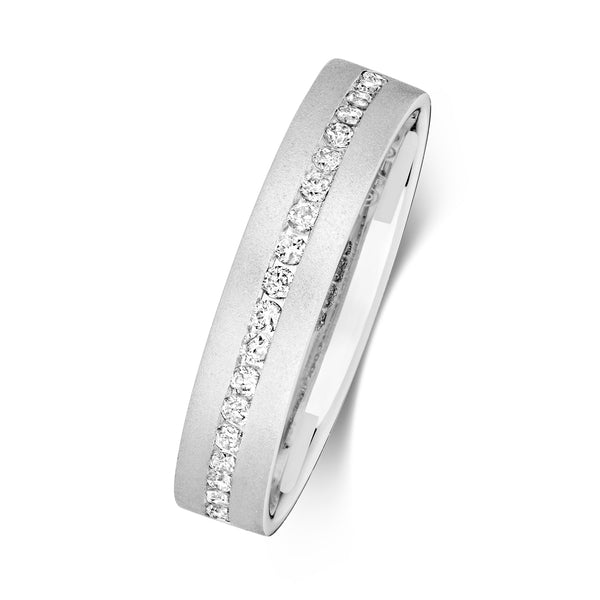 9K White Gold 0.22ct Diamond Set Wedding Band