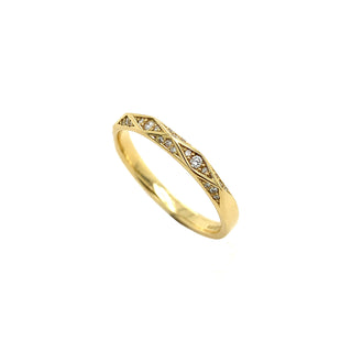 18K Yellow Gold 0.13ct Diamond Facet Ring