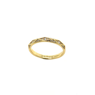 18K Yellow Gold 0.13ct Diamond Facet Ring