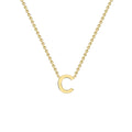 9K Yellow Gold 'C' Initial Adjustable Necklace/15"-17"